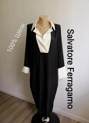 Дизайнерское,шелковое платье salvadore ferragamo, р 46,l,xl,xxl,3xl