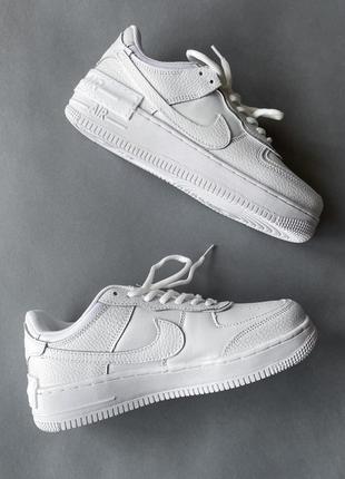 Nike air force shadow white женские кроссовки найк аир форс белые