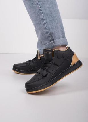 Стильные черные высокие кроссовки кеды модные кроссы