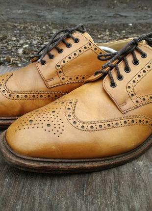 Чоловічі коричневі туфлі дербі броги loake 1880 chester england