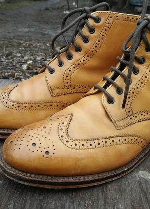 Мужские коричневые ботинки броги grenson sharp1 фото