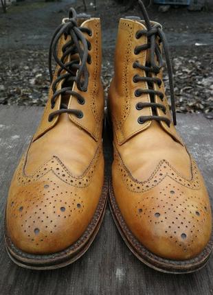 Мужские коричневые ботинки броги grenson sharp3 фото