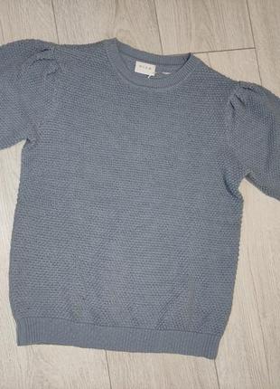 Вязаная хлопковая футболка джемпер пуловер