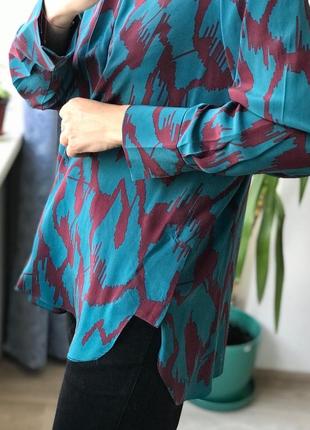Шелковая блуза рубашка абстрактный принт шелк by malene birger3 фото