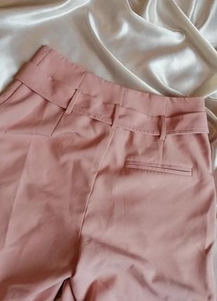 Ніжно рожеві брюки з завищеною талією3 фото
