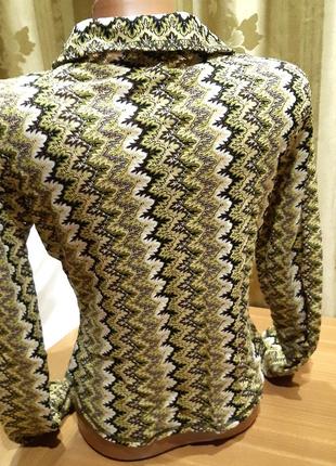 Шикарная блуза из перфорированной ткани, принт, на пуговицах./ etam/франция/2 фото