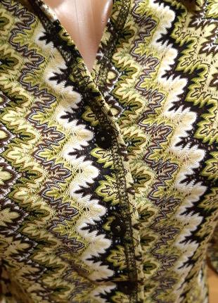 Шикарная блуза из перфорированной ткани, принт, на пуговицах./ etam/франция/6 фото