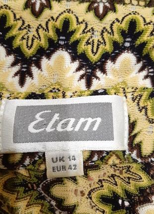 Шикарная блуза из перфорированной ткани, принт, на пуговицах./ etam/франция/3 фото