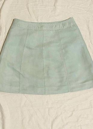 Замшевая мини юбка мятного цвета h&m2 фото