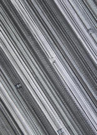 Сірі штори-нитки веселка зі стеклярусом3 фото