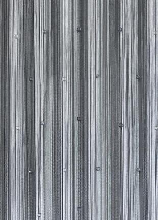 Сірі штори-нитки веселка зі стеклярусом1 фото