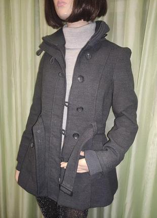 Пальто укороченное тёмно-серое женское "clockhouse" , указан l( маломерит , м)1 фото