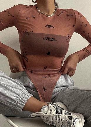 Боді сітка з татуюваннями