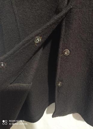 Шерстяной буклированный тёмно-коричневый винтажный женский кардиган шерсть жакет на пуговицах вовна3 фото