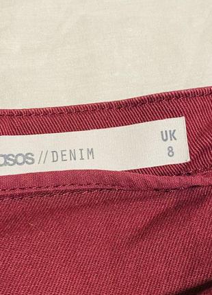 Бордовая джинсовая юбка asos denim4 фото