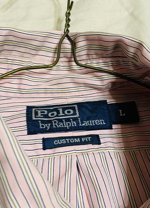 Розовая рубашка в полоску ralph lauren4 фото