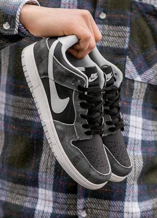 Чоловічі кросівки nike sb dunk black suede\grey 45