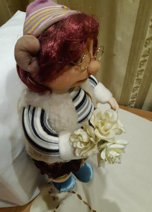 Інтер'єрна текстильна лялька "гном гномыч" /ексклюзив/ручна робота/2 фото