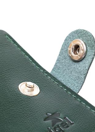Небольшое модное кожаное портмоне shvigel 16441 зеленый3 фото