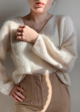 Базовий светр з кід мохера на шовку1 фото