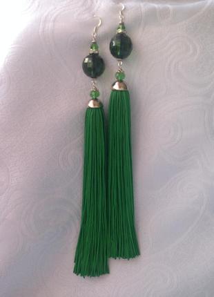 Сережки пензлика зелені2 фото