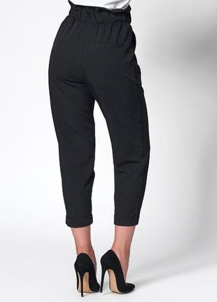 Укороченные черные брюки с завышенной талией. модель 241. размеры 42-482 фото