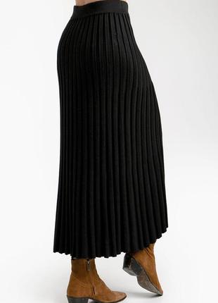 Вязаная юбка плиссе черного цвета. модель 2025 trikobakh. размеры 42/46, 48/527 фото