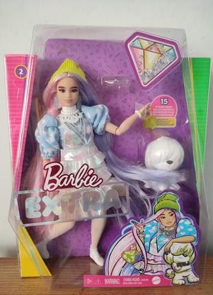 Лялька барбі екстра стильна модниця мерехтливий образ - barbie extra style з довгим волоссям gvr052 фото