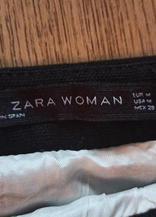 Брендовая юбка zara. цвет черный с белым.3 фото