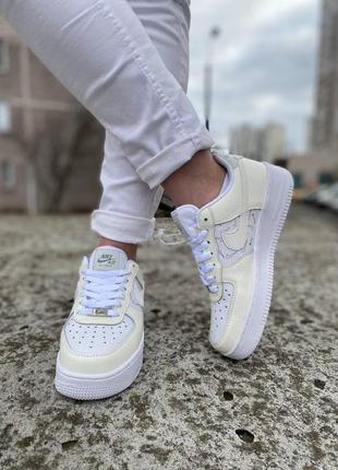Кроссовки  air force 1 low white/sail/grey(рефлектив)
