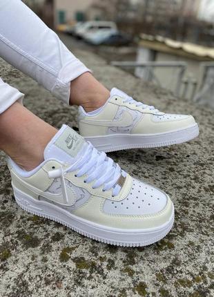 Кроссовки  air force 1 low white/sail/grey(рефлектив)7 фото