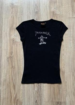 Жіноча бавовняна футболка thrasher принтом