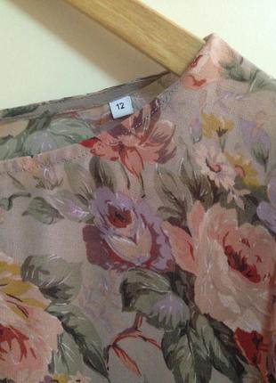 Шифоновая блуза с цветочным принтом3 фото
