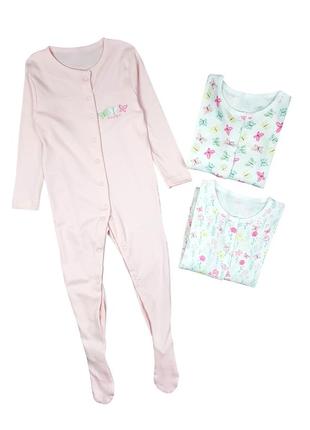 Комплект человечек слип пижама с бабочками на девочку 1,5-2 года р. 92, primark baby