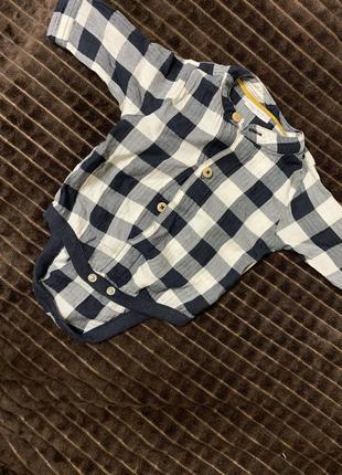Рубашка-боди в клеточку
