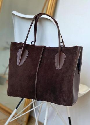 Стильная сумка тёмно - коричневого (шоколадного) цвета1 фото