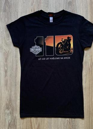 Женская хлопковая мото футболка harley davidson