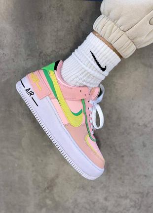 Nike air force 1 shadow arctic punch брендові жіночі кросівки найк форс з натуральної шкіри жіночі кольорові кросівки із натуральної шкіри5 фото