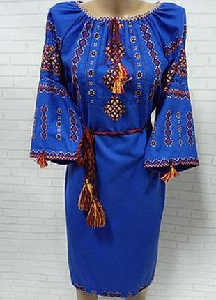 Вишиванка платье женское ,лен. ручная работа .