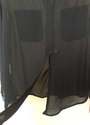 Невероятная шифоновая блуза с джинсовыми вставками от lft (lefties)4 фото