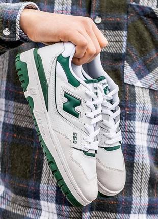 Мужские кроссовки new balance 550 white green 40-41-42-43-44-45