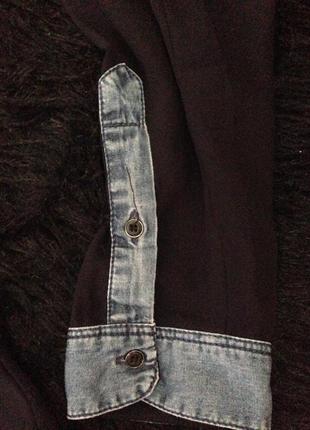 Невероятная шифоновая блуза с джинсовыми вставками от lft (lefties)5 фото