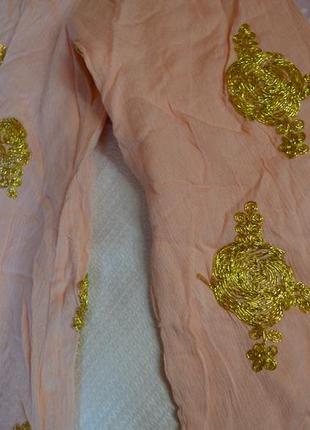 Нежное натуральное платье магазина asos с золотистой вышивкой! вышитое платье! вышиванка!8 фото