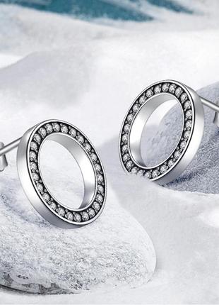 Шикарні сережки срібло гвоздики 925 з грайливими фіанітами.