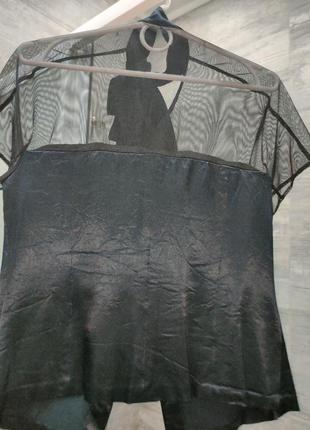 Атласная рубашка с сеткой в стиле dior шили в ателье2 фото