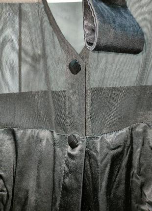 Атласная рубашка с сеткой в стиле dior шили в ателье3 фото