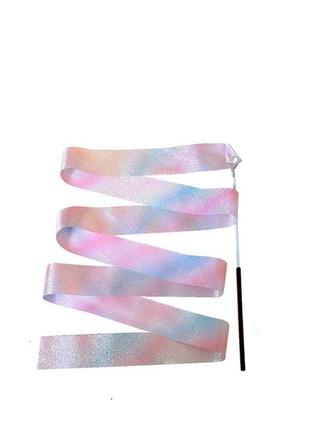 Стрічка для художньої гімнастики 4м колір миготлива блискуча гліттер