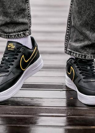 nike air force 1 07 lv8 black gold 40 41 42 43 44 45 1750 89673602