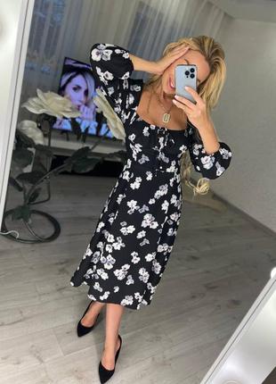 Платье цветочный принт нежное
