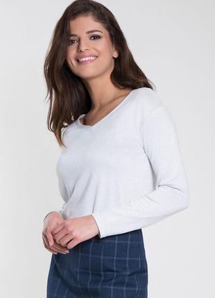 Женская блуза с люрексом helene zaps молочного цвета. коллекция осень-зима